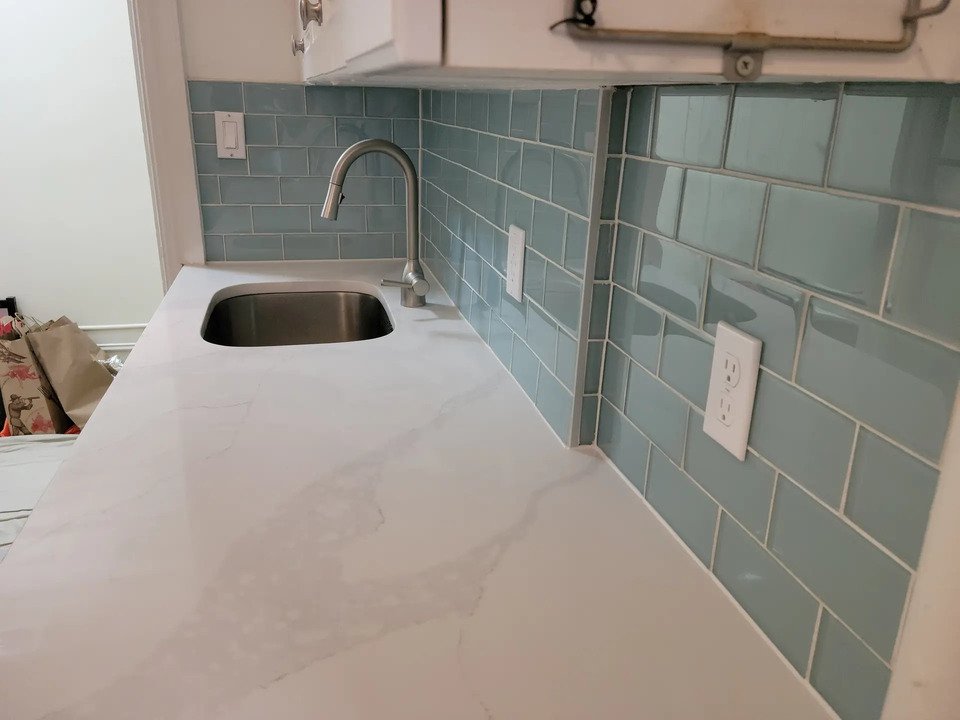 image of kitchen tile installation in Manhattan New York by Grout Pros NYC